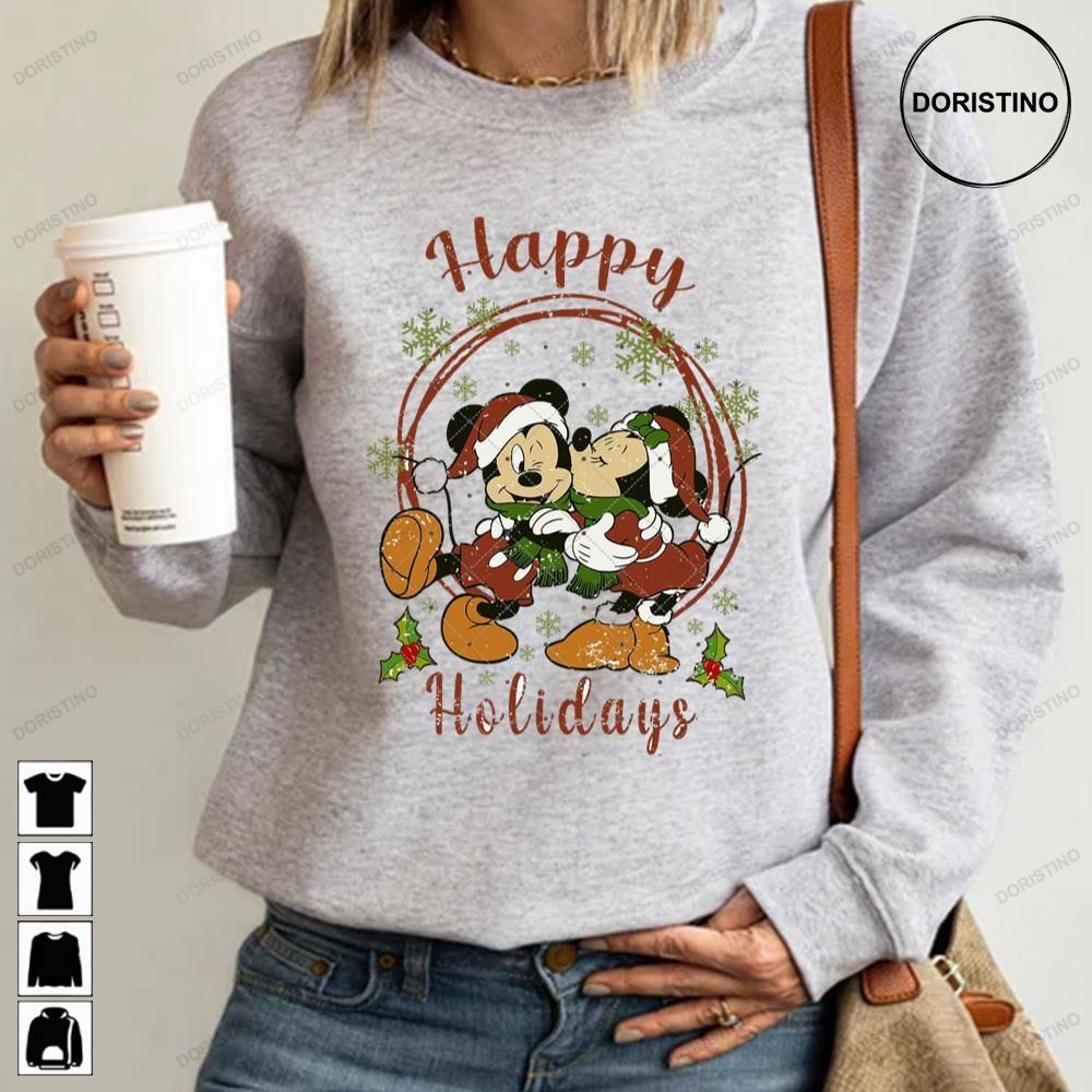 Happy Holidays Kiss Minnie Christmas Limited Edition T-shirts