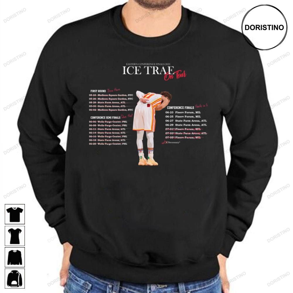 Ice Trae On Tour Black Trae Young Atlanta Playoffs Basketball Awesome Shirts