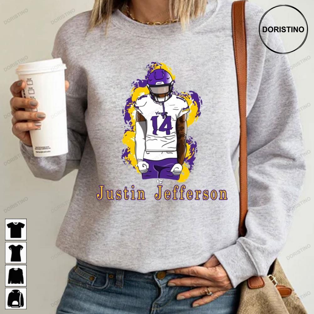 Idea For Justin Justin Jefferson Painting Art Football Limited Edition T-shirts