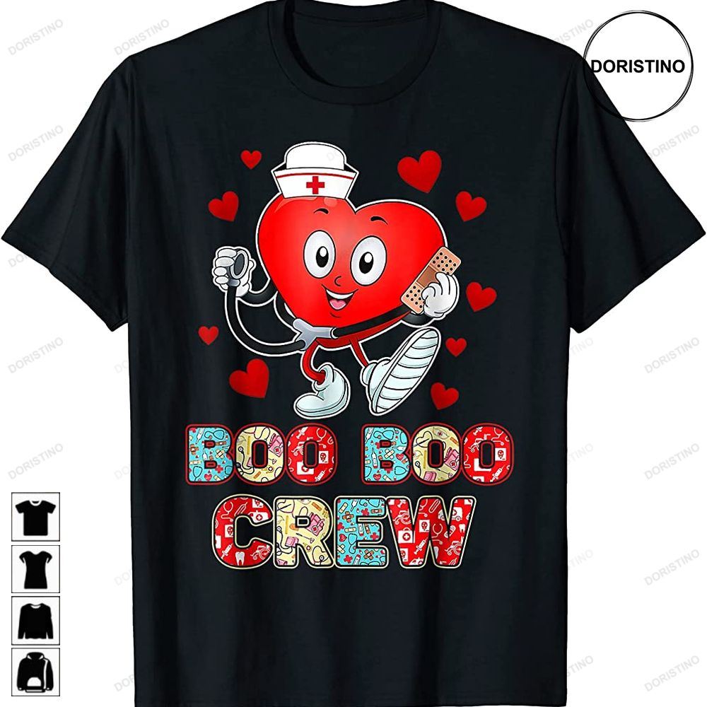 Funny Valentines Day Boo Boo Crew Nurse Cute Heart Limited Edition T-shirts