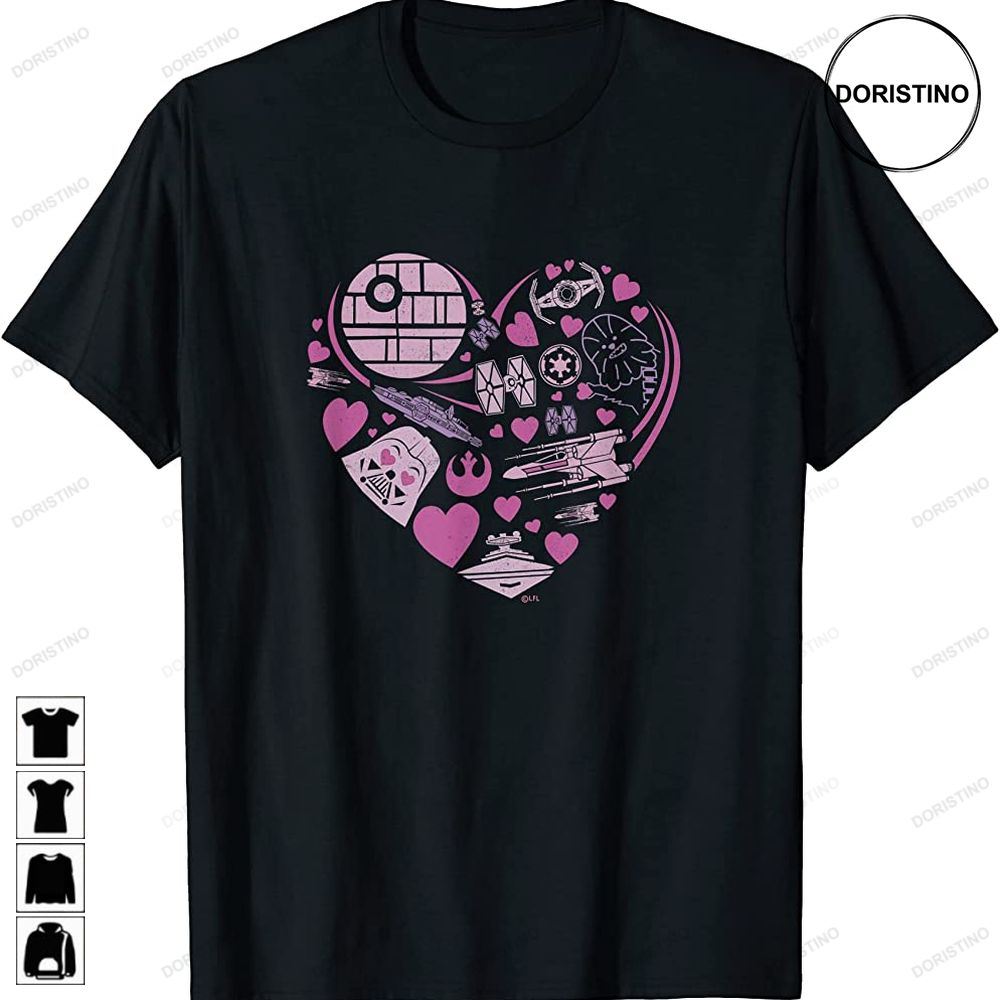 Galaxy Of Love Pink Heart Valentines Day Awesome Shirts
