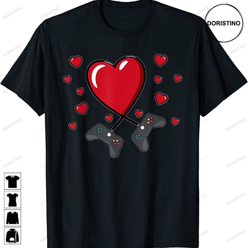 Gamer Valentines Day Heart Video Controller Kids Boys Trending Style