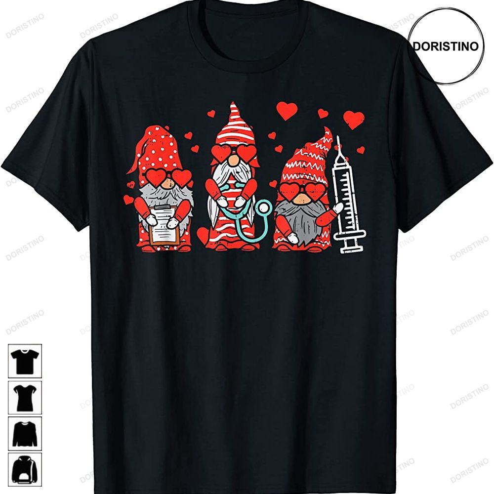 Gnome Nurse Scrub Valentine Rn Icu Er Valentines Day Women Limited Edition T-shirts