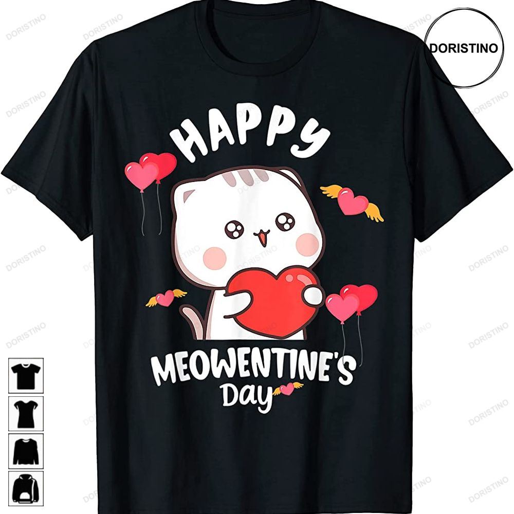 Happy Meowentines Day Valentine Cat Lover Cute Kitten Limited Edition T-shirts