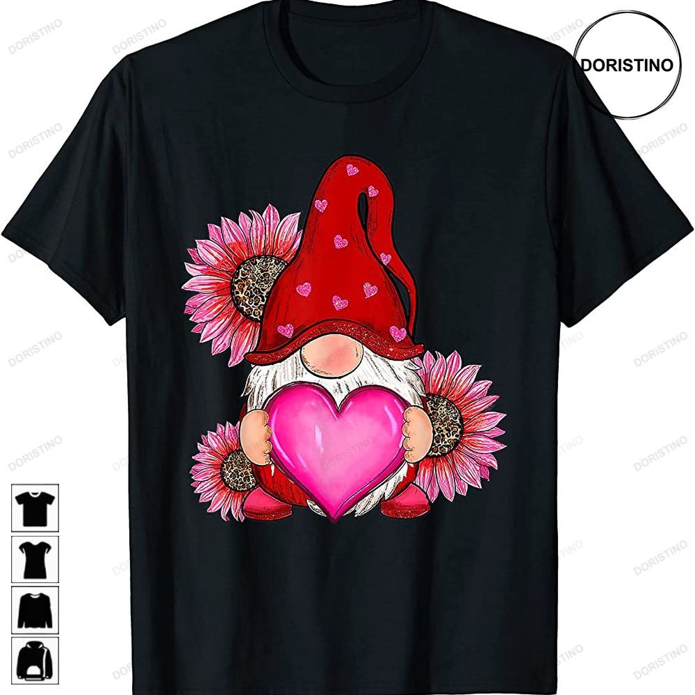 Happy Valentines Day Gnome With Leopard Sunflower Valentine Limited Edition T-shirts