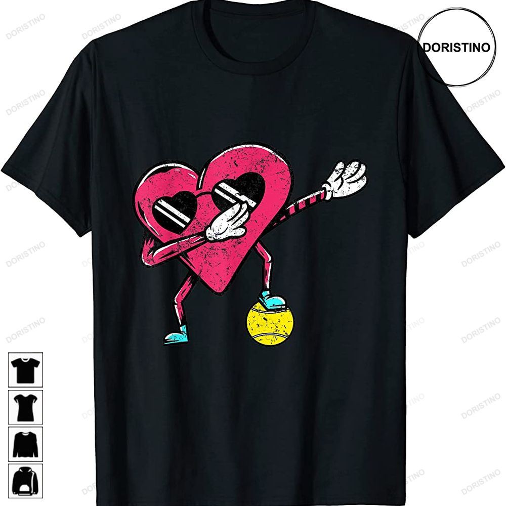 Heart Dab Dance Sunglasses Boys Valentines Day Tennis Awesome Shirts