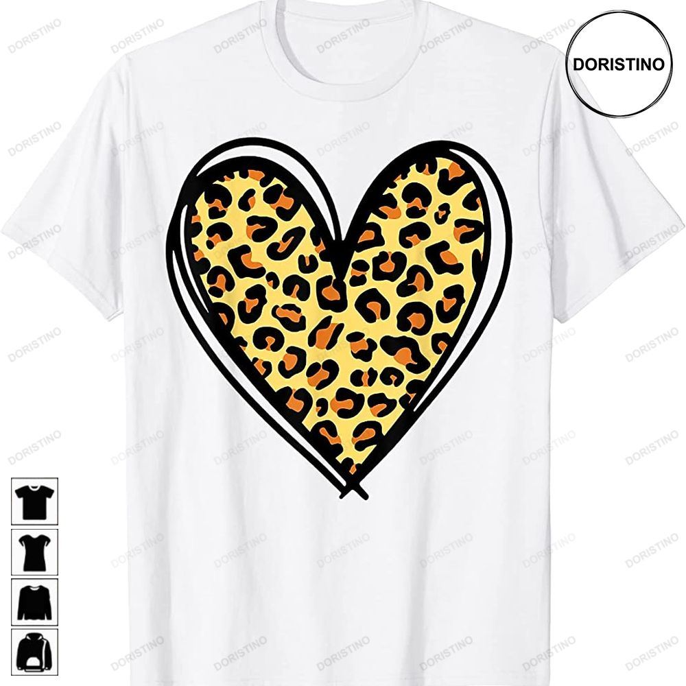Heart Leopard Print Plaid Valentines Day Funny Cheetah Lover Awesome Shirts