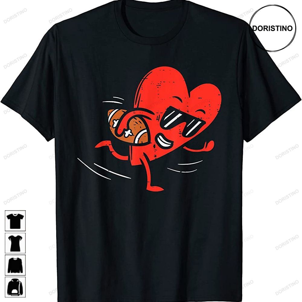 Heart Playing American Football Valentines Day Sports Boys Awesome Shirts
