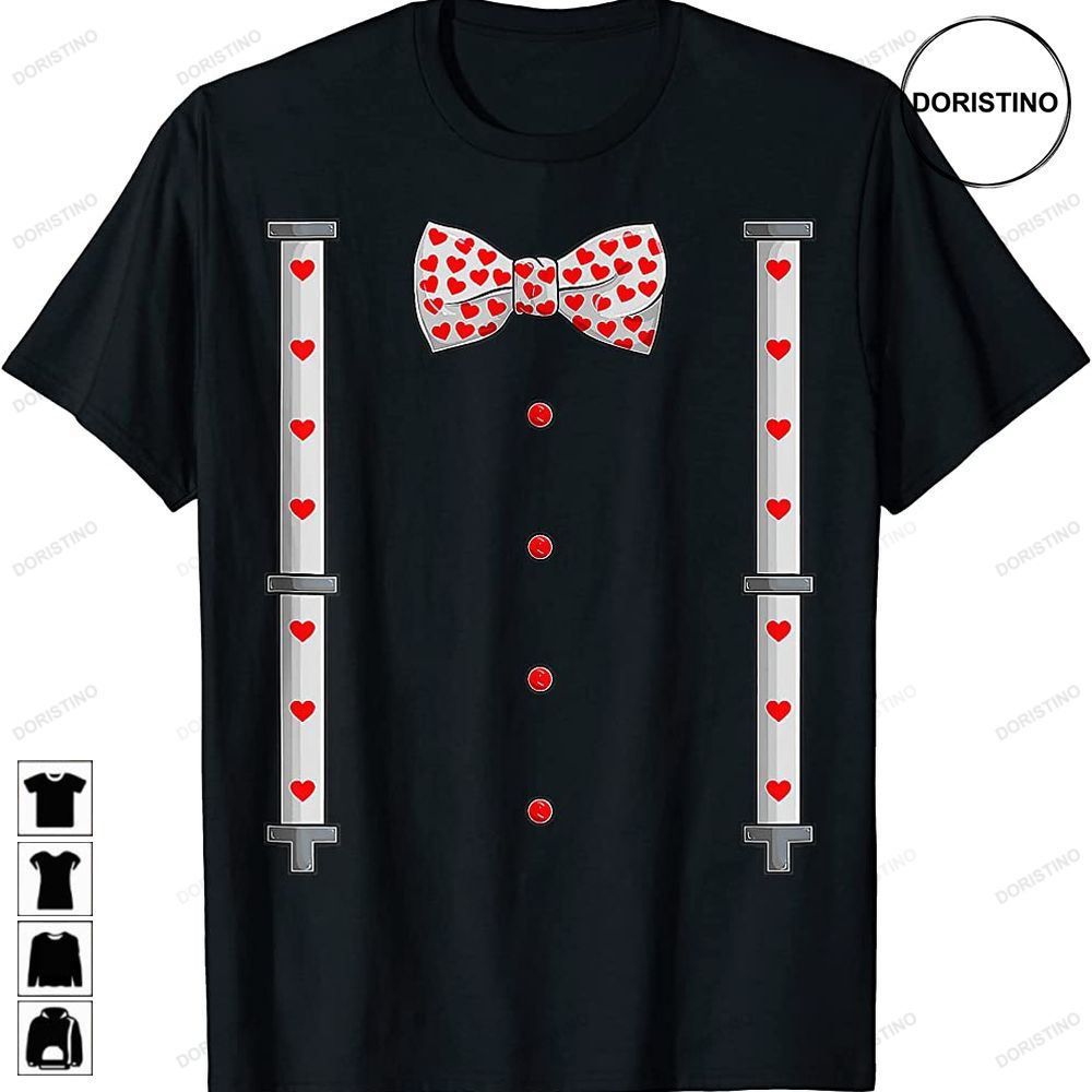 Heart Red Bow Tie Suspender Apparel Valentines Day Toddler Limited Edition T-shirts