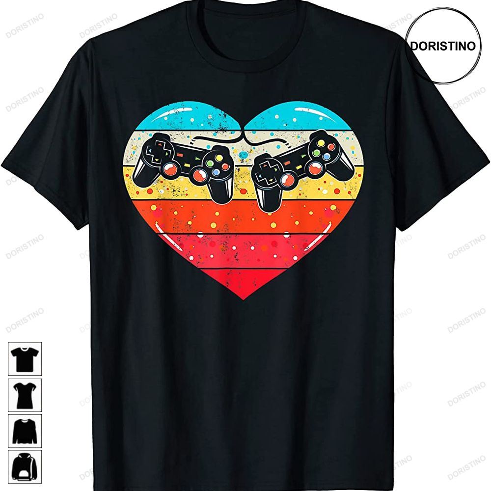 Heart Video Gamer Controller Mens Valentines Day Boys Trending Style