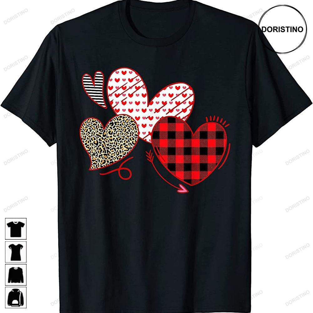 Hearts And Arrows Leopard Plaid Valentines Day Women Trending Style