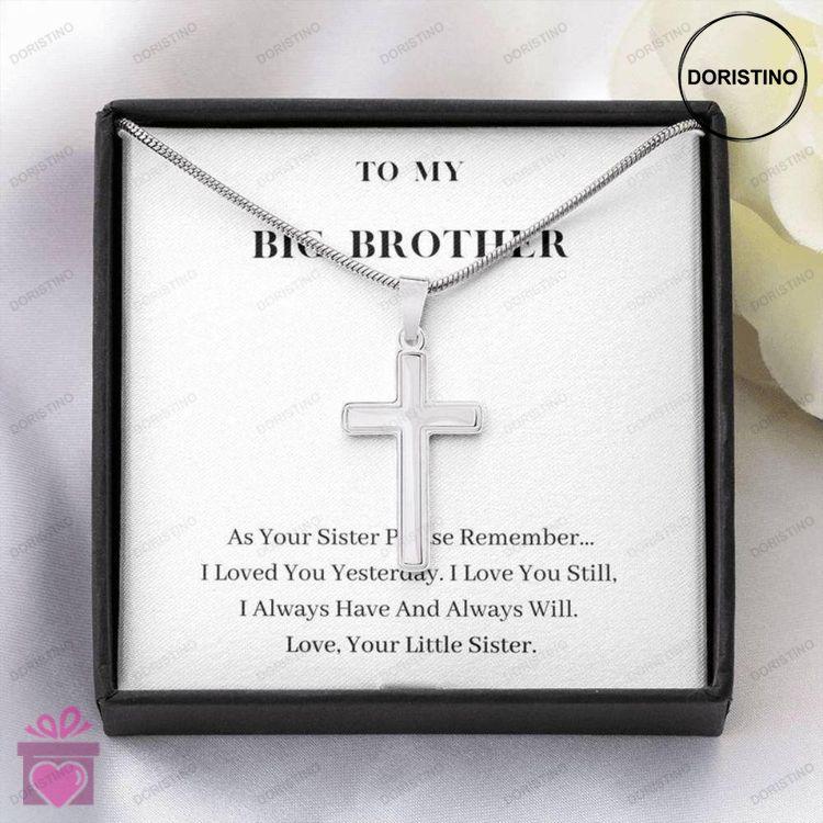 Brother Necklace Always Will Love You Birthday Gift For Brother To My Big Brother Necklace Present F Doristino Trending Necklace
