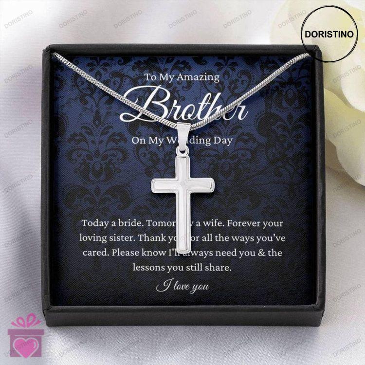 Brother Necklace Brother Of The Bride Gift From Sister To Brother Wedding Day Neckalace Gift From Br Doristino Awesome Necklace