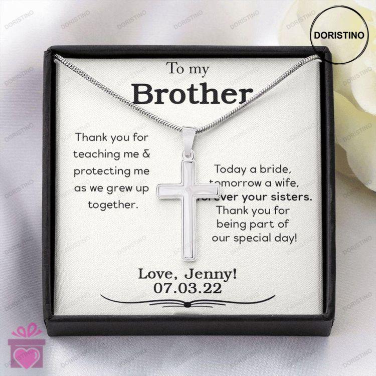 Brother Necklace Brother Wedding Gift From Bride Wedding Day Gift For Brother Of The Bride Doristino Trending Necklace