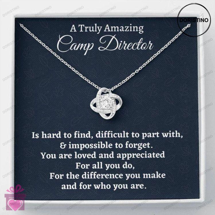 Camp Director Necklace Camp Director Gift Appreciation Gift For A Camp Director Love Knot Necklace G Doristino Trending Necklace