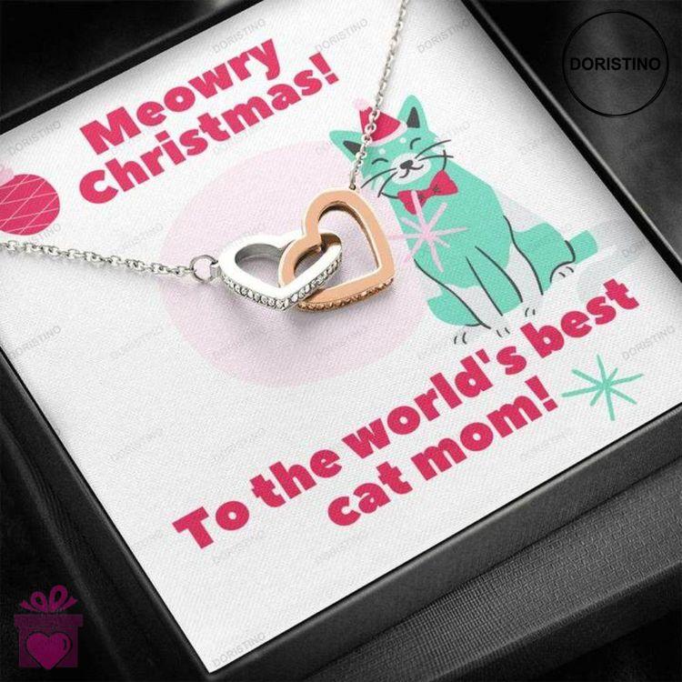 Cat Mom Necklace Happy Holidays To A Cool Cat Christmas Heart Necklace Doristino Awesome Necklace