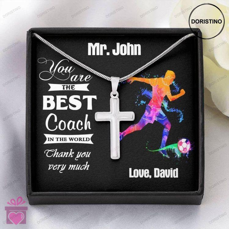 Coach Necklace Personalized Necklace Gift For Coach Thank You Soccer Coach Gift Custom Name Doristino Limited Edition Necklace