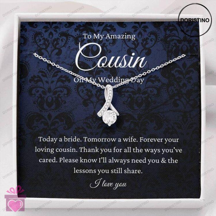 Cousin Necklace Cousin Of The Bride Necklace Gift Wedding Gift From Bride And Groom Bridal Party Gif Doristino Trending Necklace