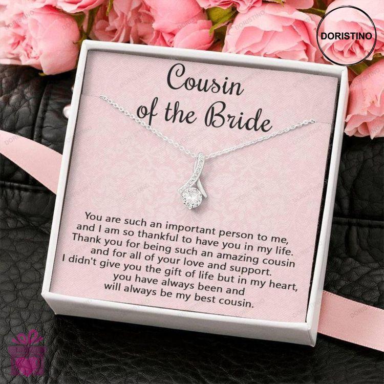Cousin Necklace Cousin Of The Bride Necklace Wedding Day Gift From Bride Groom Thank You Gift From C Doristino Awesome Necklace