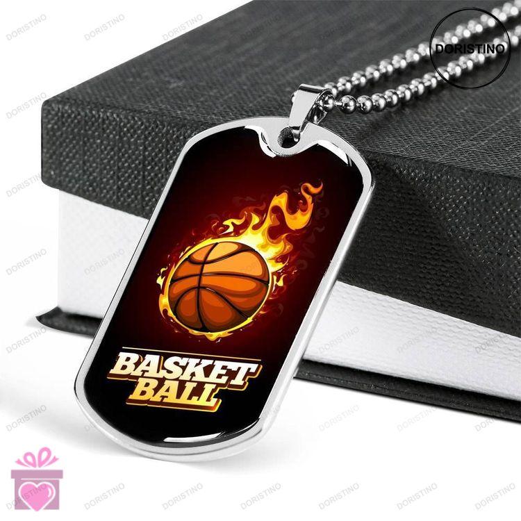 Custom Basketball Dog Tag Military Chain Necklace Pendant Dog Tag Doristino Limited Edition Necklace