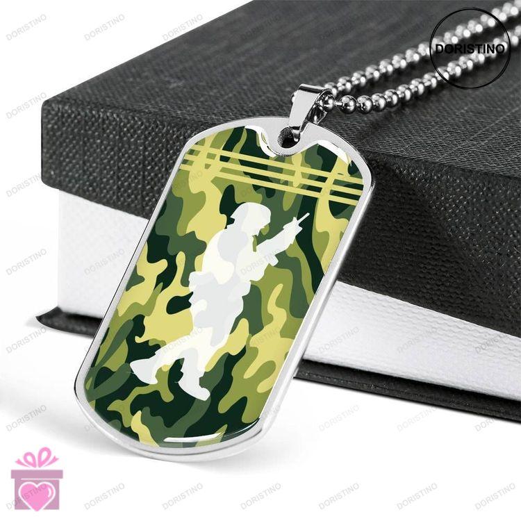 Custom Camo Military Dog Tag Military Chain Engraved Necklace Giving Men Dog Tag Doristino Limited Edition Necklace