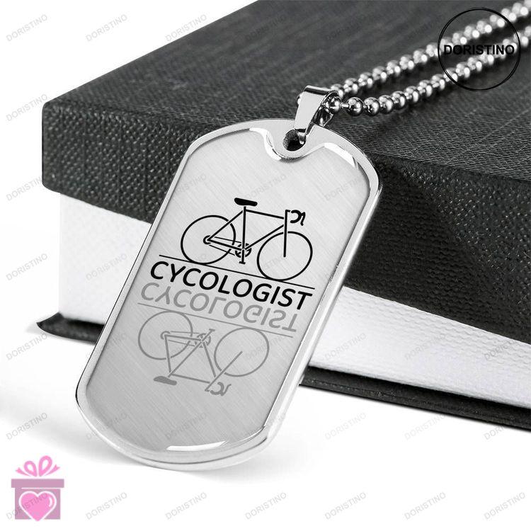 Custom Cycologist Dog Tag Military Chain Engraved Necklace Giving Men Dog Tag Doristino Awesome Necklace