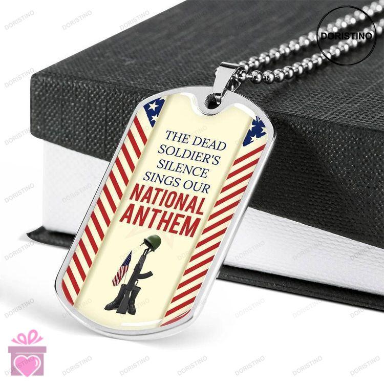 Custom Fallen Soldier Dog Tag Military Chain Necklace Silver Necklace Dog Tag Doristino Trending Necklace
