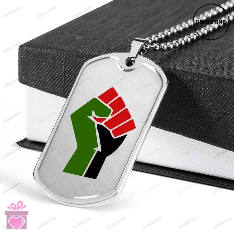 Custom Fight Strength Silver Dog Tag Military Chain Necklace Giving Men Dog Tag Doristino Limited Edition Necklace