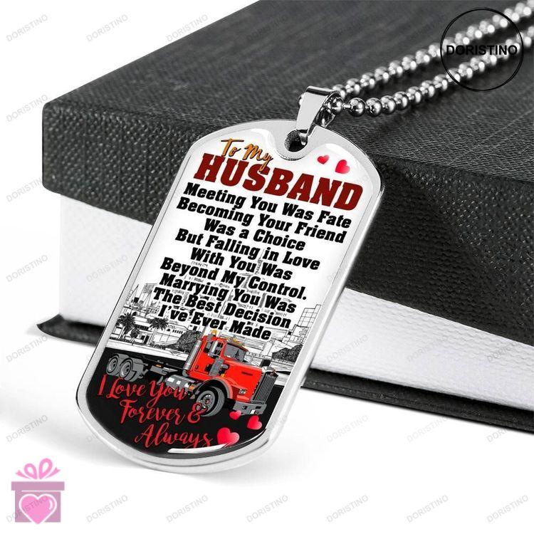 Custom Gift For Trucker Dog Tag Military Chain Necklace Dog Tag-1 Doristino Trending Necklace