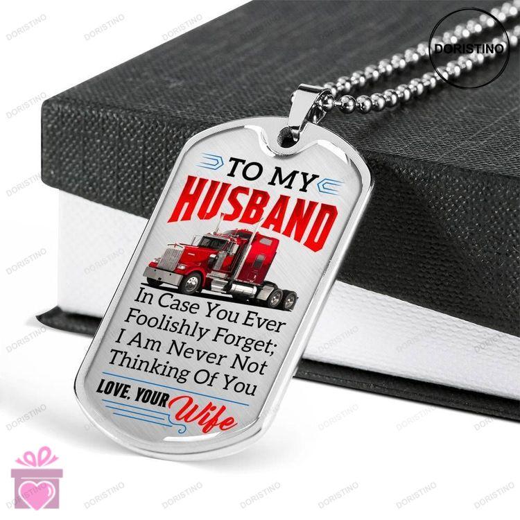 Custom Gift For Trucker Dog Tag Military Chain Necklace Dog Tag-2 Doristino Trending Necklace