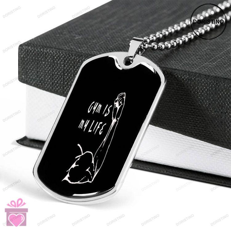 Custom Gym Is My Life Dog Tag Military Chain Necklace For Gym Lovers Dog Tag Doristino Trending Necklace