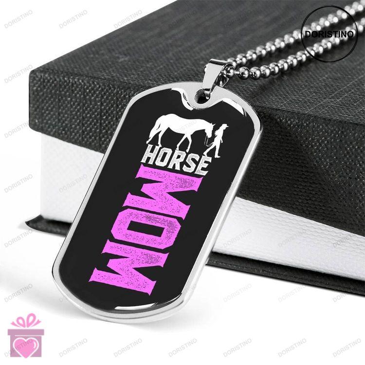 Custom Horse Mom Dog Tag Military Chain Necklace Giving Women Dog Tag Doristino Trending Necklace