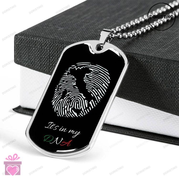 Custom Italy In My Dna Dog Tag Military Chain Necklace Dog Tag Doristino Limited Edition Necklace