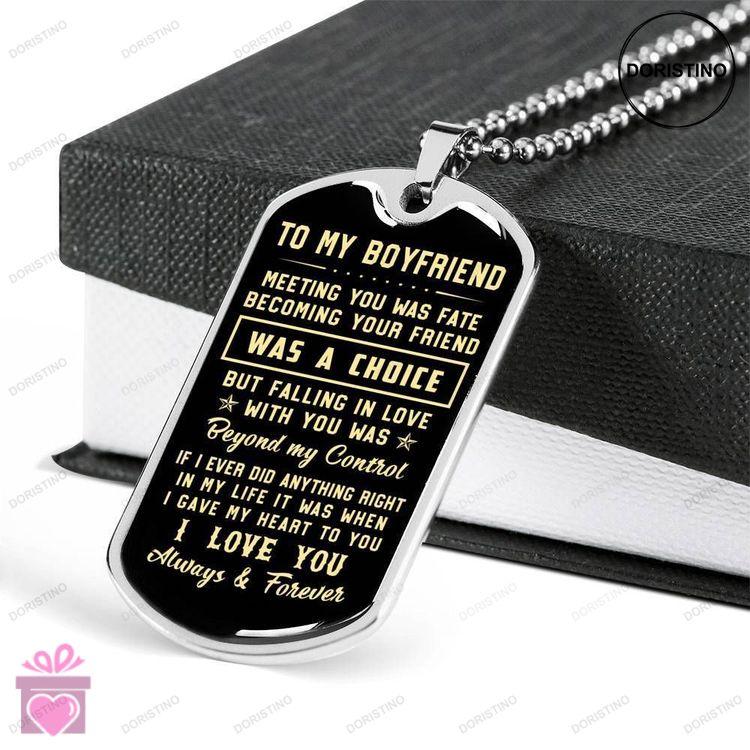 Custom Meeting You Was Fate Dog Tag Military Chain Necklace Necklace Gift For Him Dog Tag Doristino Awesome Necklace