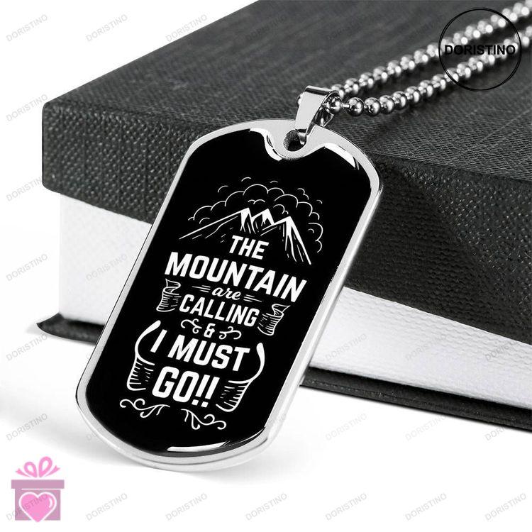 Custom Mountain Adventure Dog Tag Military Chain Necklace Pendant Dog Tag Doristino Trending Necklace