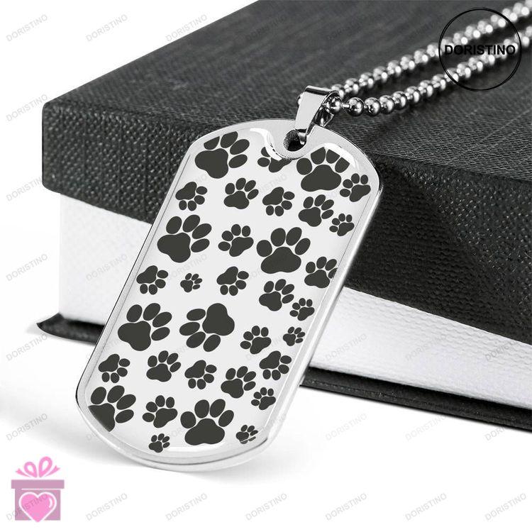Custom Paw Pet Dog Tag Military Chain Necklace For Pet Lovers Dog Tag Doristino Trending Necklace