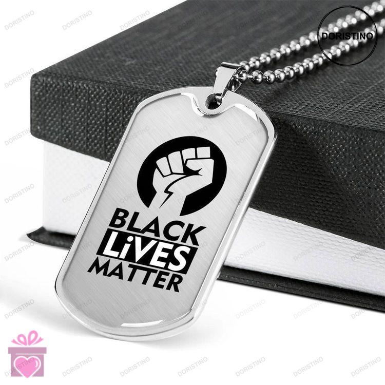 Custom Picture Black Lives Matter Dog Tag Military Chain Necklace For African American Dog Tag Doristino Limited Edition Necklace
