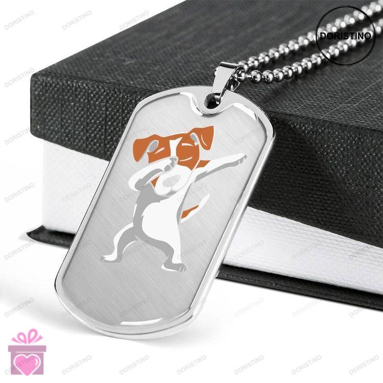 Custom Picture Dab Jack Russell Dog Tag Military Chain Necklace For Dog Lovers Dog Tag Doristino Trending Necklace