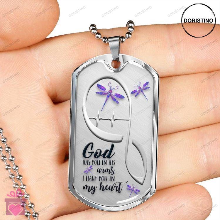 Custom Picture Dog Tag Dragonfly God Has You Dog Tag Military Chain Necklace Gift For Men Doristino Trending Necklace