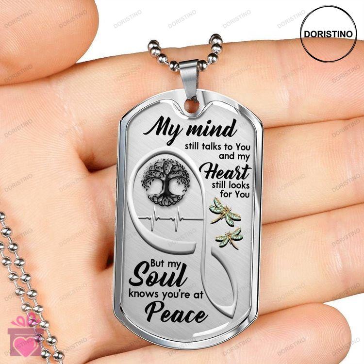 Custom Picture Dog Tag Dragonfly Tree Of Life Heartbeat Infinity Dog Tag Military Chain Necklace Doristino Limited Edition Necklace