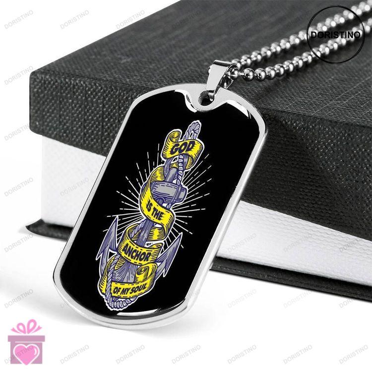 Custom Picture Dog Tag God Is The Anchor Of My Soul Dog Tag Military Chain Necklace For Men Doristino Awesome Necklace