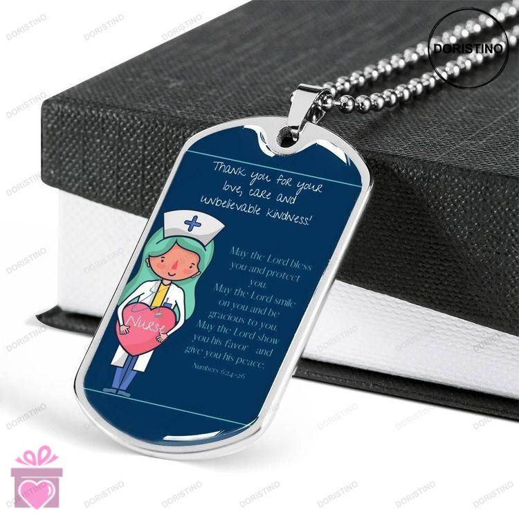 Custom Picture Dog Tag Lord Bless You And Protect You Dog Tag Military Chain Necklace With Military Doristino Trending Necklace