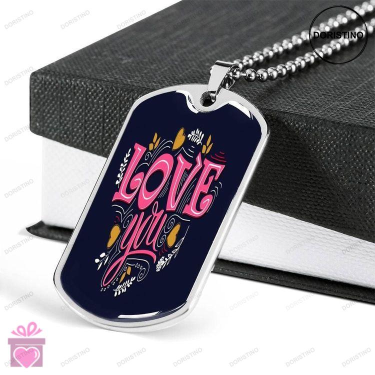 Custom Picture Dog Tag Love You Always Forever Together Dog Tag Military Chain Necklace Doristino Trending Necklace