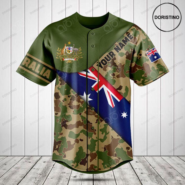 Customize Australia Flag Camouflage Army Doristino Limited Edition Baseball Jersey
