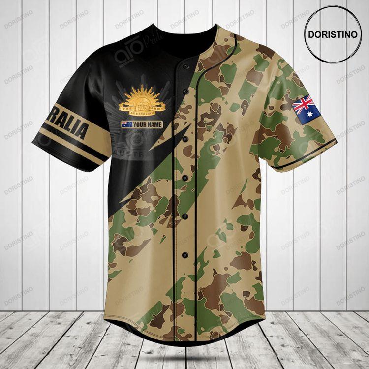 Customize Australian Army Camo Fire Doristino Limited Edition Baseball Jersey