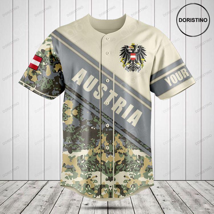 Customize Austria Coat Of Arms Camouflage Doristino Limited Edition Baseball Jersey
