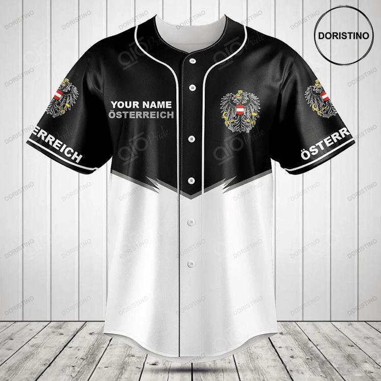 Customize Austria Energy Black And White Doristino Awesome Baseball Jersey