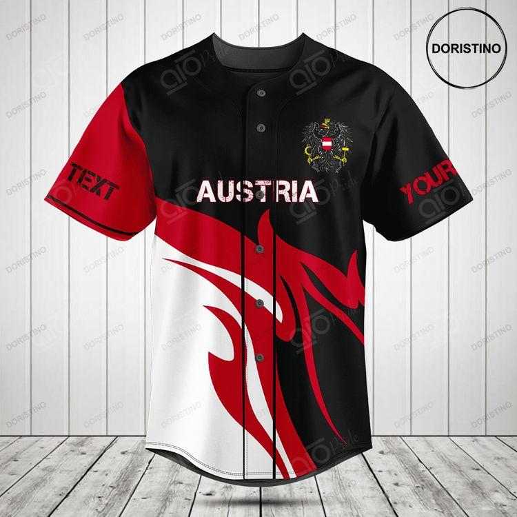 Customize Austria Flag Flame Doristino Limited Edition Baseball Jersey