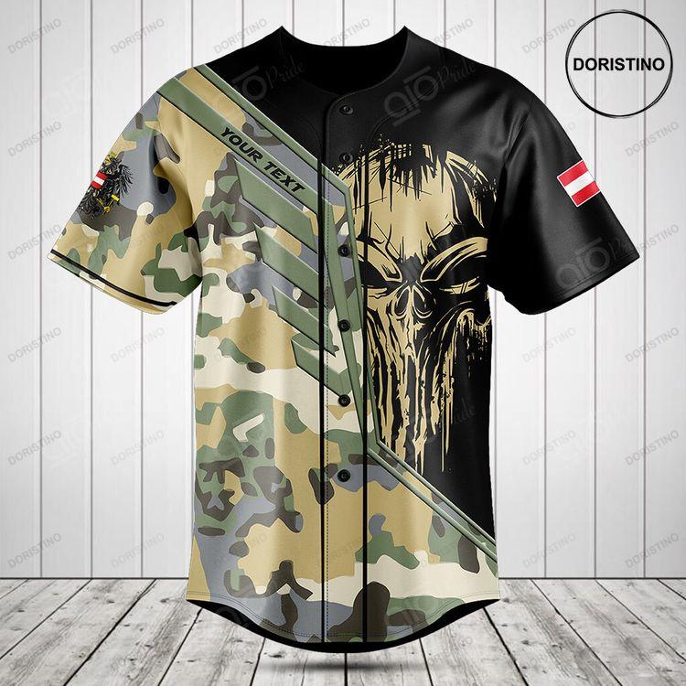 Customize Austria Wing Skull Camouflage Doristino Awesome Baseball Jersey