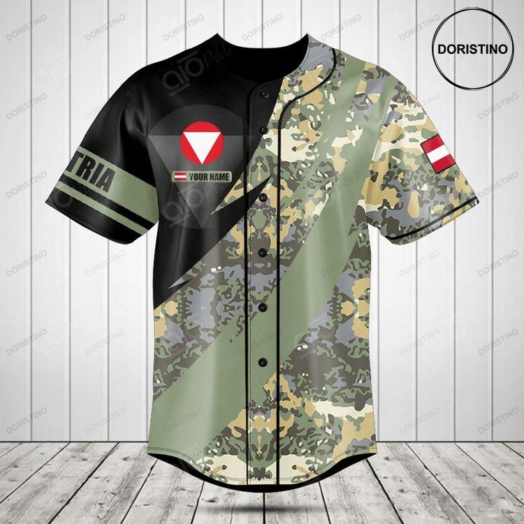Customize Austrian Army Camo Fire Doristino Limited Edition Baseball Jersey